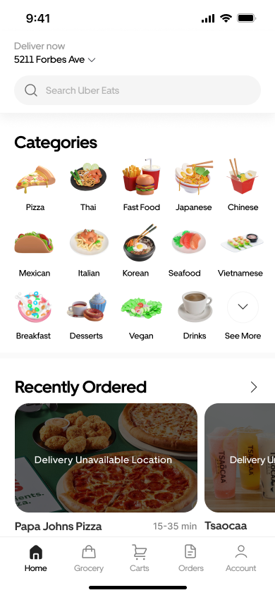 Category-first home screen